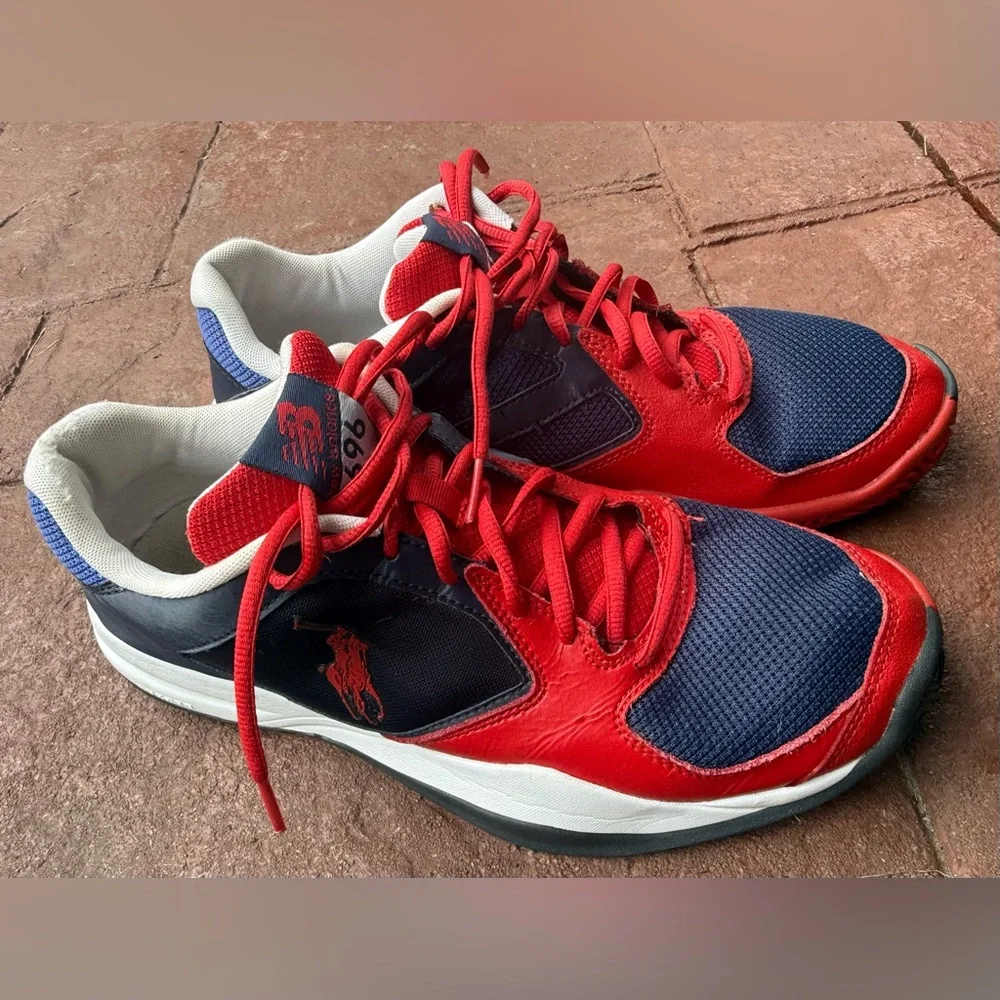 Polo Ralph Lauren new balance 696 mens 11 red blue white vintage sneakers shoes